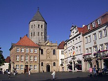 Paderborn market with Gaukirche