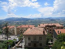 View from San Marino to the foothills of the Apennines