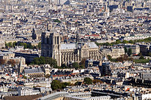 Notre-Dame and surroundings from southwest, 2010