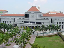 Het parlementsgebouw van Singapore.  