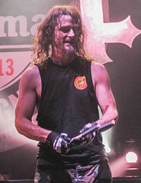 Paul Bostaph met Slayer in de Madison Square Garden op 27 november 2013