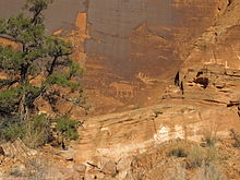 Inheemse Amerikaanse Petroglyphs ten zuidwesten van Moab