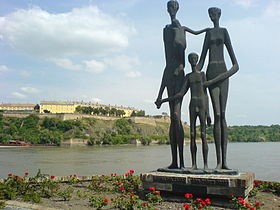 Memorial in Petrovaradin to the victims of the Novi Sad massacre by Hungarian troops in 1942.