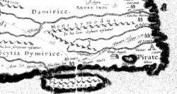 Etelä-Intian muinainen kartta, joka on luotu Ptolemaioksen jälkeen, luultavasti hänen kartografiansa pohjalta.  