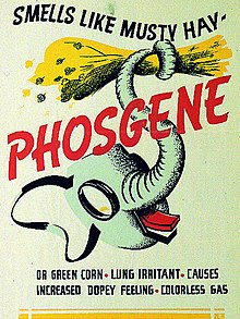 Plakat fra den amerikanske hær om fosgen fra Anden Verdenskrig  