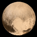 Pluto in a rotation animation