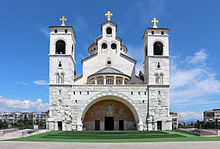 Serbian Orthodox Resurrection Cathedral in Podgorica, largest Orthodox church in Montenegro