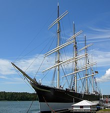 Sailing ship Pomerania in Mariehamn, today museum ship