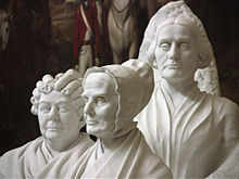 A memorial to three women leaders: Elizabeth, Lucretia and Susan (l. to r.)