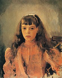 Een portret van Groothertogin Olga Aleksandrovna in 1893 door Valentin Serov.