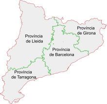 The four provinces of Catalonia