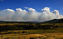 Pyrocumulus in Yellowstone National Park