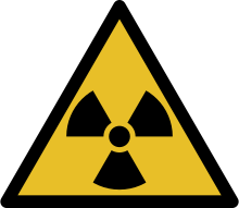 Symbool voor gevaar van ioniserende straling  