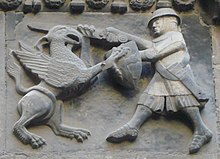 Relief on the Portal de Sant Iu of the Barcelona Cathedral