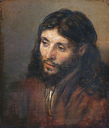Jezus, geschilderd door Rembrandt, Nederlander, 1600. Rembrandt gebruikte een joodse man als model.
