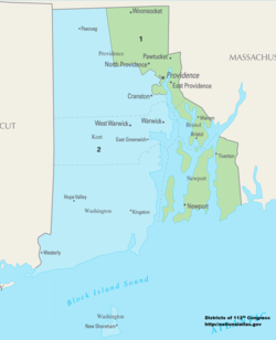 Die Kongressbezirke von Rhode Island seit 2013