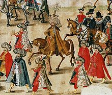 The Persian ambassador Mechti Kuli Beg enters Krakow, where he attends the wedding of King Sigismund III in 1605.
