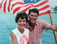 Ronald en Nancy Reagan in Californië in 1964...