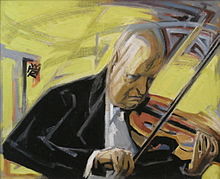 Paul Hindemith with viola (1956), painting by Rudolf Heinisch