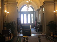 Parte externa do gabinete do governador na Casa de Estado da Carolina do Sul, em Columbia