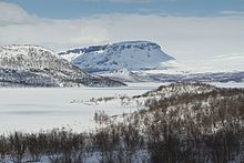 Wintery mountain landscape in Enontekiö