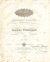 Liederkreis op. 39, title page of the first edition