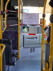 Blocking measure in the city bus for the protection of the bus driver, end of March 2020.