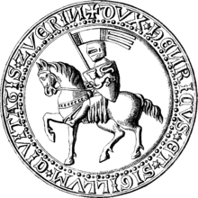 Seal from 1255: equestrian figure of the city's founder, Henry the Lion