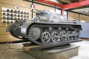 Stridsvagn Panzer I, som nu visas i det tyska stridsvagnsmuseet i Munster, Tyskland (2005).  