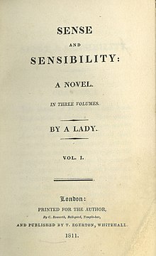 Austen ondertekende haar eerste boek in druk als "By a Lady".  