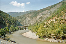 Shkumbin valley between Librazhd and Elbasan