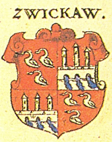The old Zwickau coat of arms from the Siebmacher coat of arms book sheet 221 published in 1605