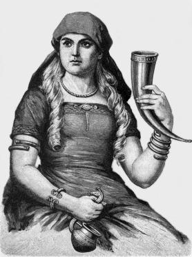 Den här avbildningen av Sif från början av 1900-talet visar henne med långt blont hår.