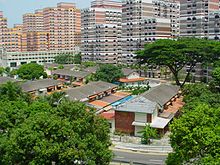 Traditional and modern form of settlement in Singapore, Toa-Payoh district in the central region