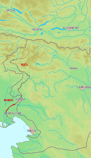 Verloop van de Soča/Isonzo