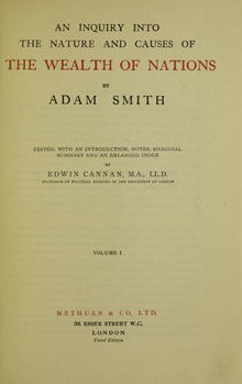 Onderzoek naar de aard en de oorzaken van de rijkdom van de naties , 1922