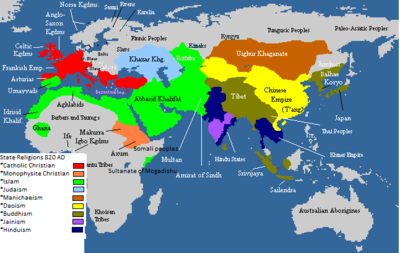 Religie państwowe w 820 r. n.e. - Ujgur Chaganianat jest Manicheą