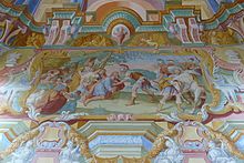 Reconciliation between Jacob and Esau, Rein Abbey, Hall of Homage, fresco by Joseph Amonte, 1740