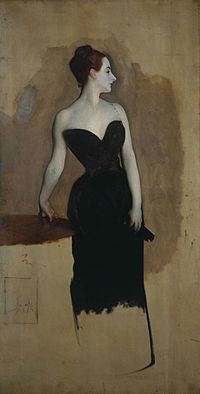 Madame X (Virginie Gautreau) Studie vytvořená v době, kdy Sargent přemýšlel o řemínku.