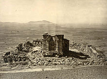General view of the temple and enclosure of Surya at Bhawan. Probably 490-555. photo taken by John Burke in 1868.