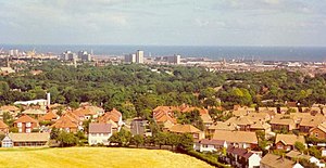 Sunderland - tomada desde Tunstall Hill, agosto de 1989  