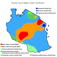 Climate zones in Tanzania