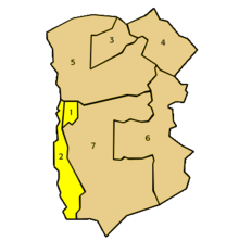 La provincia del Tamarugal, en marrón  