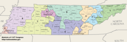Os distritos congressionais do Tennessee desde 2013
