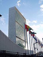 Het gebouw van de Verenigde Naties in Manhattan