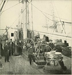 Russisch schip in de haven van New York tijdens de Amerikaanse Burgeroorlog...