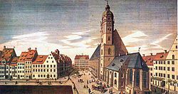 De Thomaskirche, Leipzig, 1735