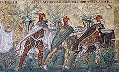 The Wise Men from the East (mosaic from Sant'Apollinare Nuovo in Ravenna, c. 565)