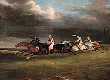 Het schilderij "The Epsom Derby" (1821) van Théodore Gericault (1791-1824) toont een paardenrace. Alle paarden hebben hun voeten in de lucht, geen enkele paardenvoet raakt de grond.  