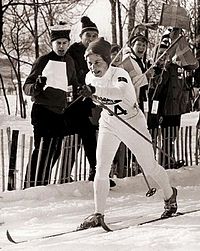 Toini Gustafsson vuoden 1968 talviolympialaisissa.  